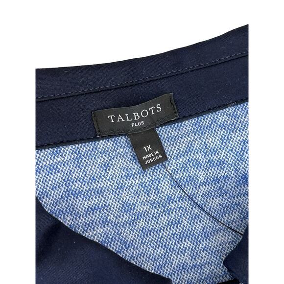 Talbots Contrast Tweed Sheath Dress Size 1X Blue 3/4 Sleeve - Picture 4 of 6